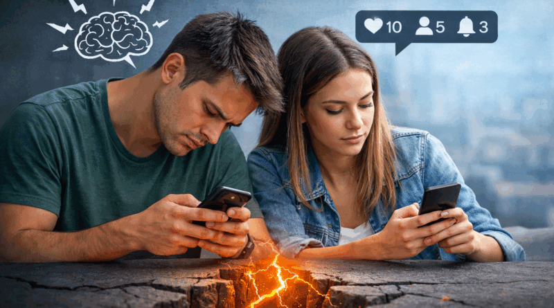 Fiatalok mobiltelefonnal a kézben