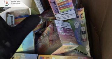 Kartondobozokban tárolt tiltott ízesített vape eszközök