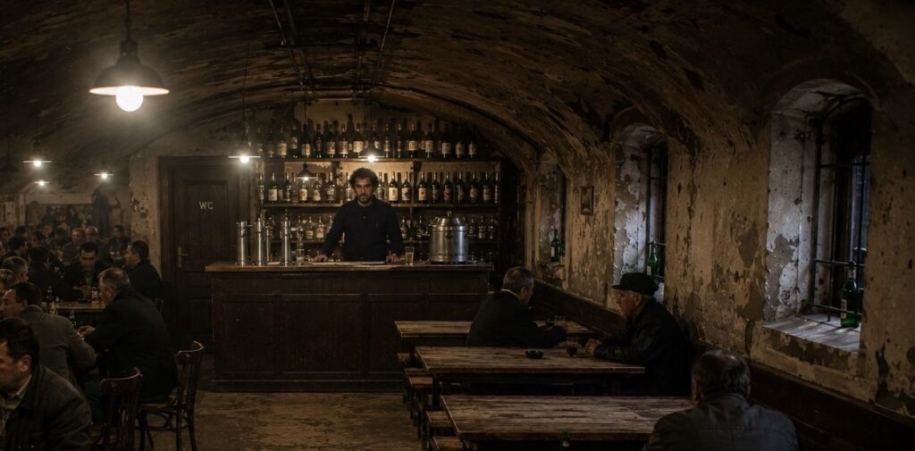 Pultos áll egy pinceborozó közepén Budapest underground világában